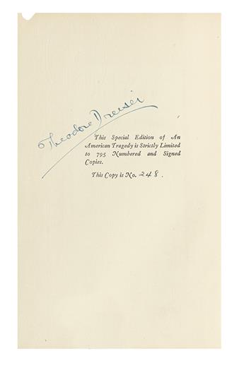 DREISER, THEODORE. An American Tragedy.
